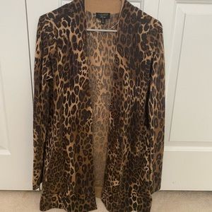 Leopard print cashmere cardigan